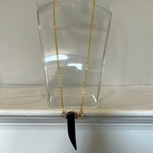Black Agate Claw Gold Necklace